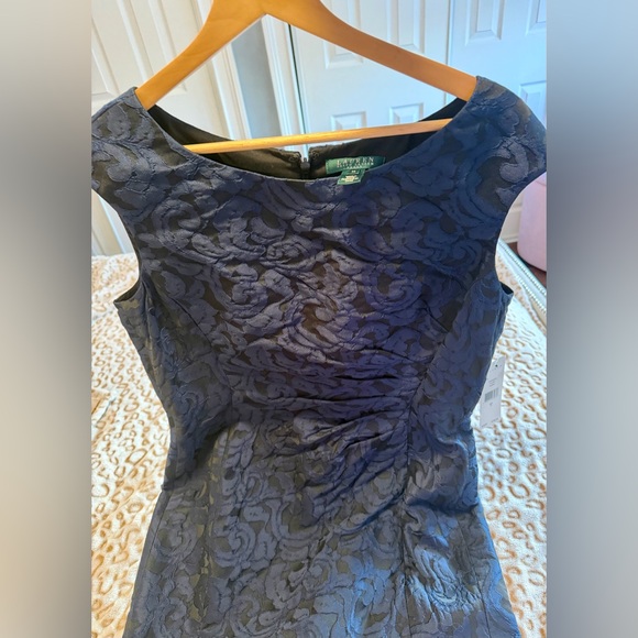 NWT Lauren Ralph Lauren Midnight Blue and black Floral Dress Women’s Size: 14 - Picture 8 of 9